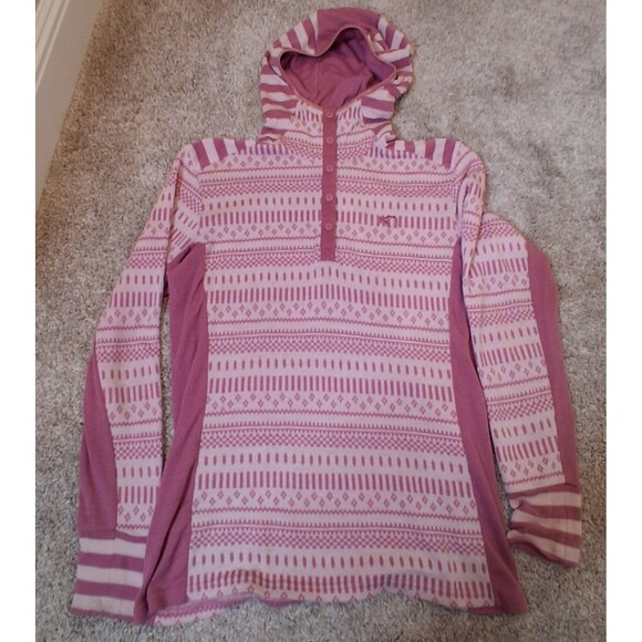 Kari Traa 100% Merino Wool Akle Hood Base Layer Top & Bottoms Pink Size XL - Picture 1 of 15